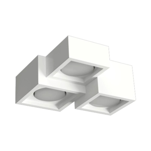 Plafoniera di gesso quadrati sovrapposti gx53 led