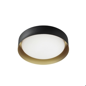 Plafoniera led 12w 3000k rotonda nero oro crew 2 linea light