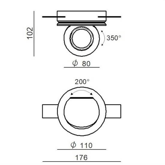 Faretto bubble  9w 3000k 24v bianco da incasso linea light