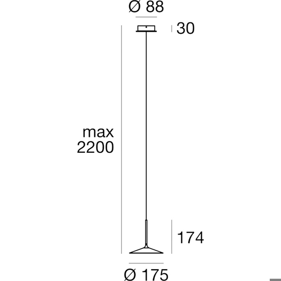 Lampada a sospensione led 7w 3000k bianco poe linea light