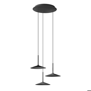 Linea light poe nero lampada a sospensione moderna led 19w 3000k