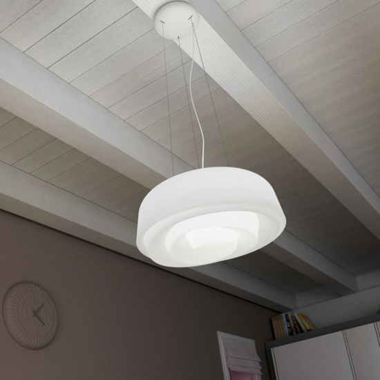 Lampadario linea light rose p bianco design moderno