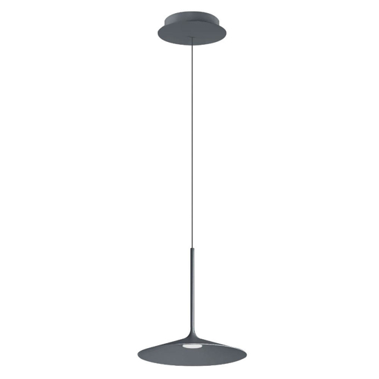 Lampada a sospensione poe p1 linea light grigio raggrizzante led 7w 3000k