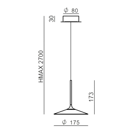 Lampada a sospensione poe p1 linea light grigio raggrizzante led 7w 3000k