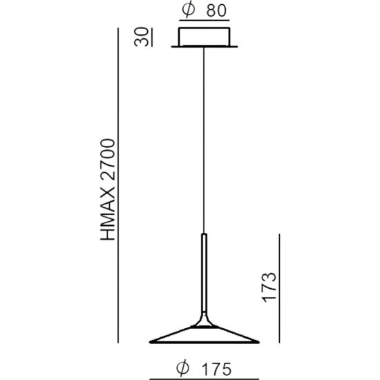 Linea light lampada a sospensione poe terracotta led 7w 3000k