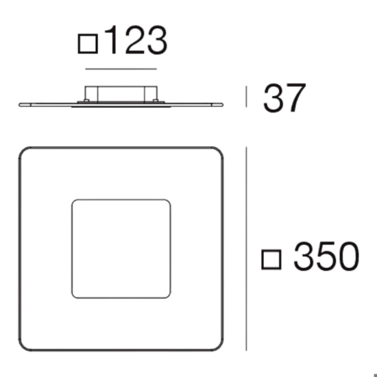 Plafoniera aruba s rame linea light led 19w 3000k moderna