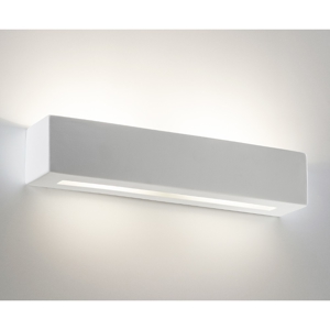 Applique di gesso ceramico rettangolare bianca led24w 3000k