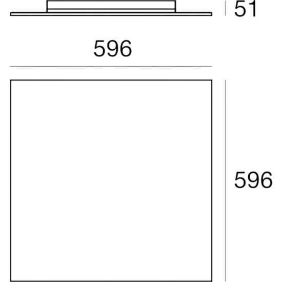 Plafoniera led 42w 3000k quadrata bianca linea light dublight