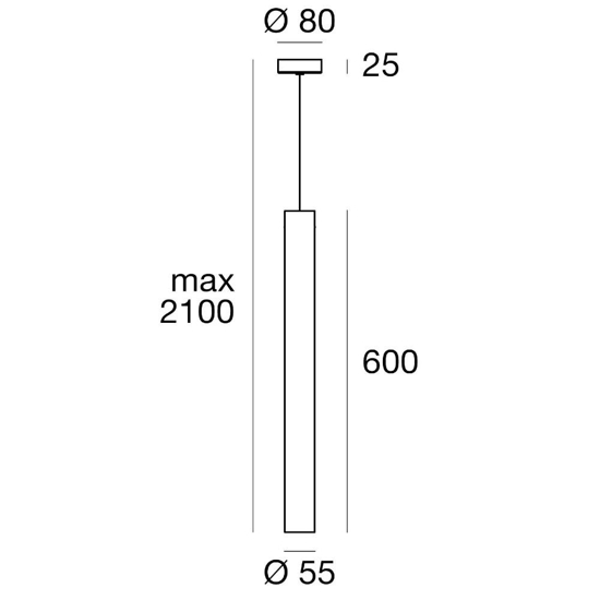 Birba linea light lampada a sospensione cilindro oro h60 cm gu10