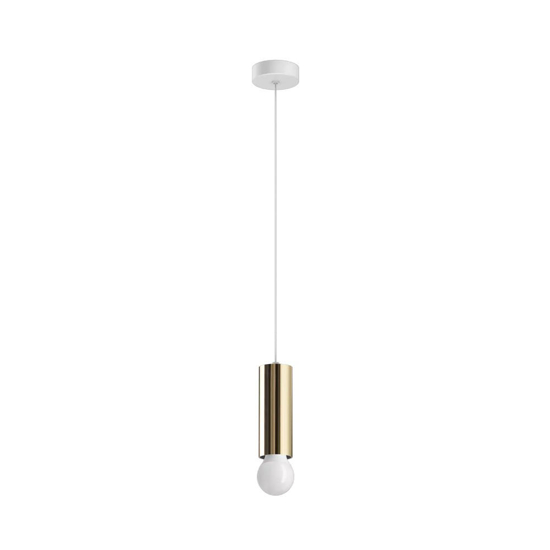 Birba linea light lampada a sospensione cilindro oro e27