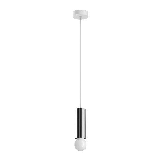 Lampada a sospensione birba linea light e27 cilindro cromo