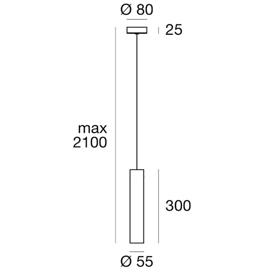 Lampada a sospensione cilindro cromo h30 e27 birba linea light