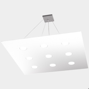 Lampadario moderno bianco quadrato top light area