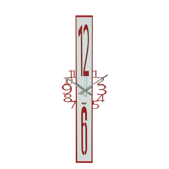 Orologio da parete rosso per cucina rettangolare numeri moderni