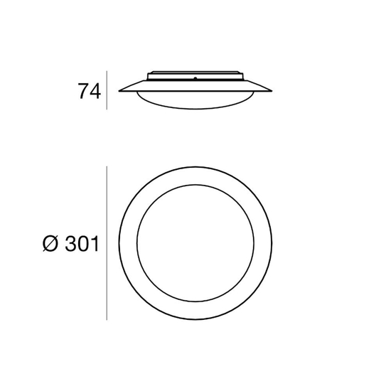 Plafoniera led 11w 3000k linea light crew antracite