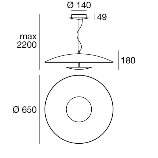 Lampadario da cucina horizon linea light bianco led 34w 3000k