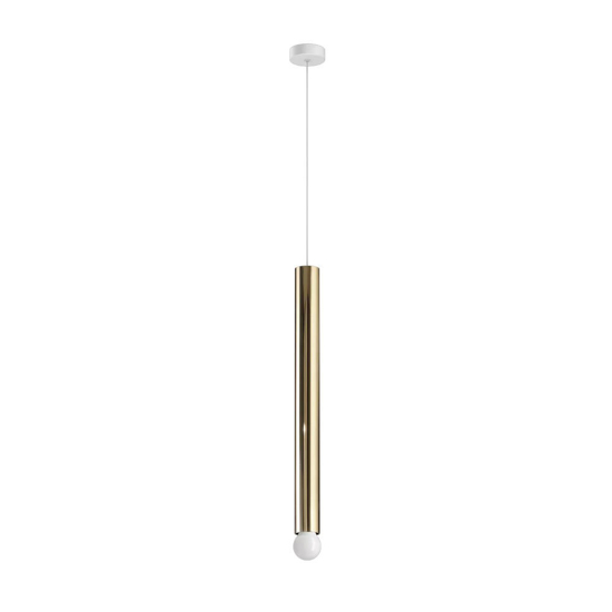 Birba linea light lampada a sospensione cilindro oro lucido e27