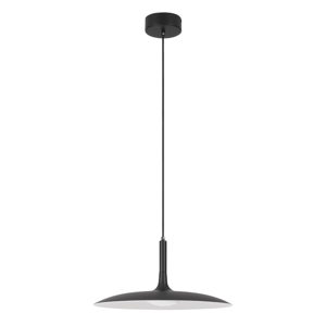 Lampada a sospensione disco nero led 16w 3000k design moderno