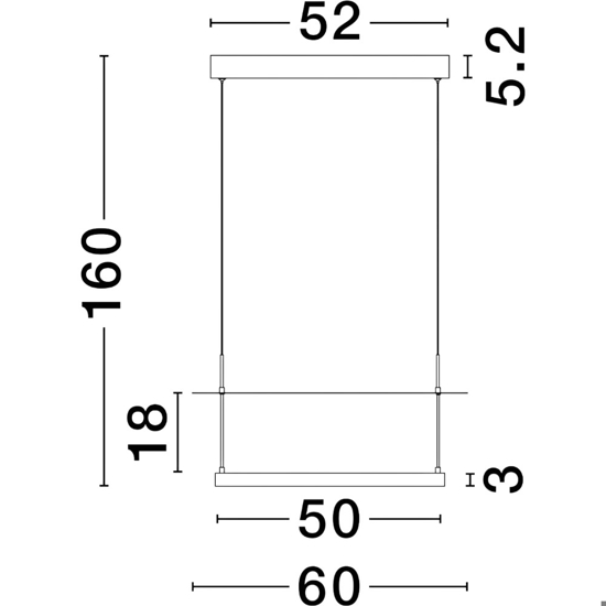 Lampadario a sospensione led 40w 3000k dimmerabile per sala da pranzo