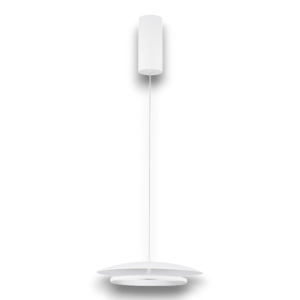 Lampadario bianco saliscendi 35cm per cucina moderna led 3000k