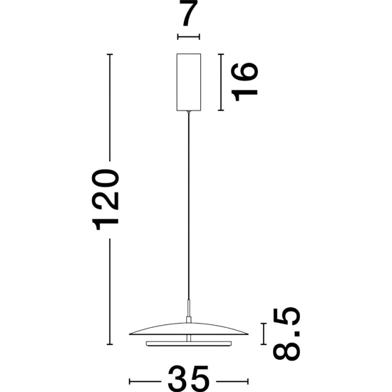 Lampadario bianco saliscendi 35cm per cucina moderna led 3000k