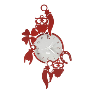 Orologio portafortuna rosso design moderno