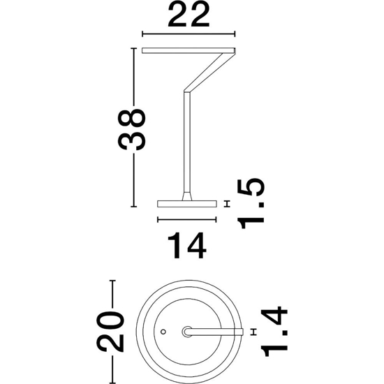 Lampada da tavolo nichel design moderna circolare