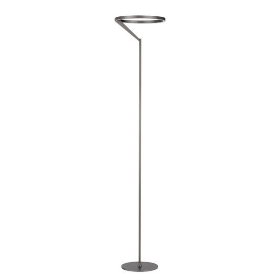 Lampada da terra nickel design moderna led 26w 3000k dimmerabile