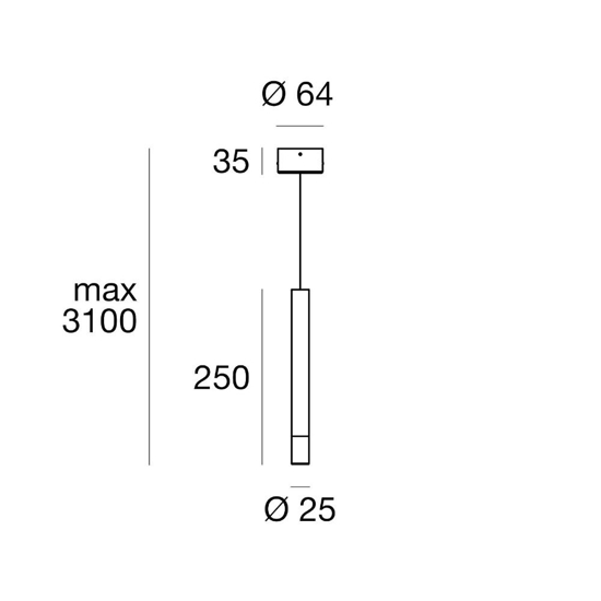 Lampada a sospensione cilindro bianco led 2w linea light sinfonia