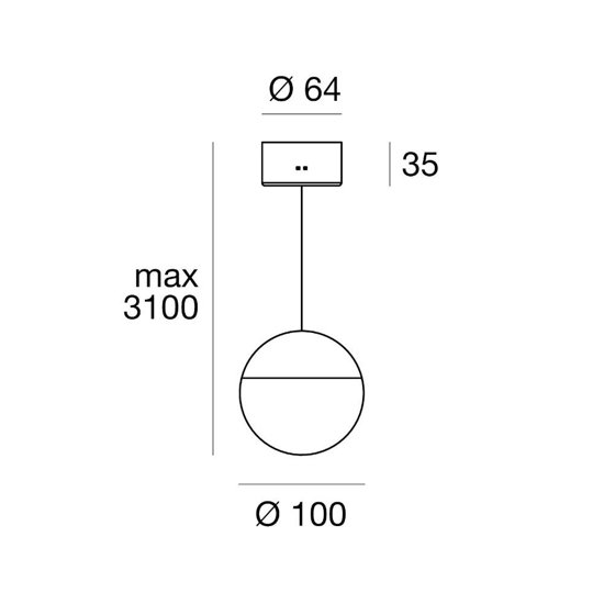 Rossini linea light lampada a sospensione sfera bianca led 3000k