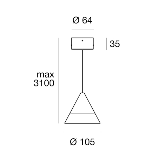 Lampada a sospensione cono nero led 3000k linea light verdi