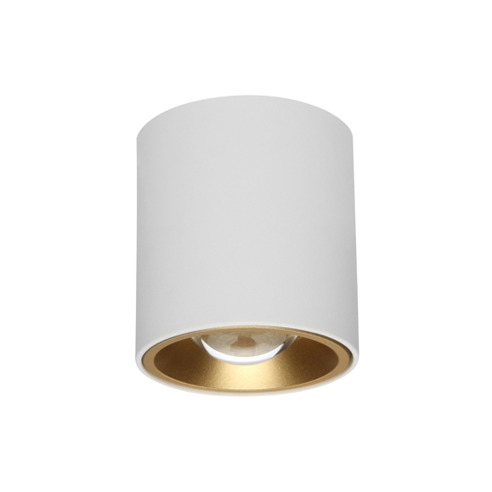 Baton linea light faretto led cilindrico da soffitto bianco oro 7.3w 4000k