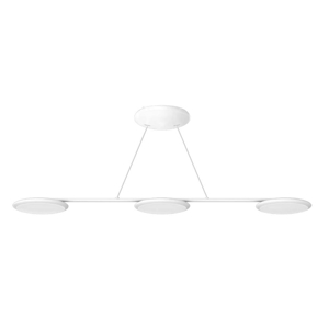 Lampadario a sospensione 3 luci linea ligh vivaldi bianco led 3000k