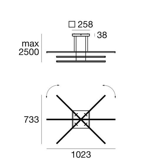 Lampadario moderno led 2700k bianco linea light straight p3