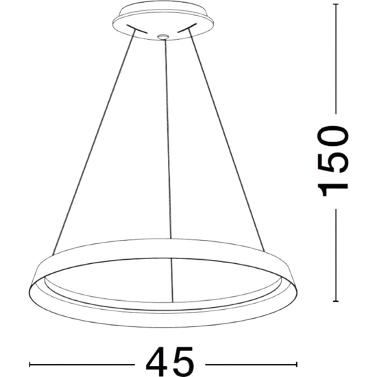 Lampadario circolare bianco 45cm led 38w 2700k 3000k