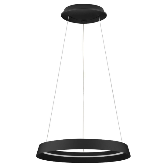 Lampadario nero tondo 45cm led 38w 2700k 3000k dimmerabile