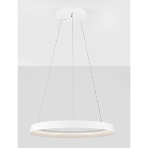 Lampadario cerchio bianco 60cm led 52w 2700k 3000k dimmerabile