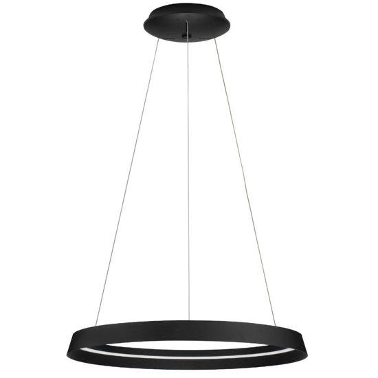 Lampadario moderno cerchio nero 60cm led 52w 2700k 3000k dimmerabile