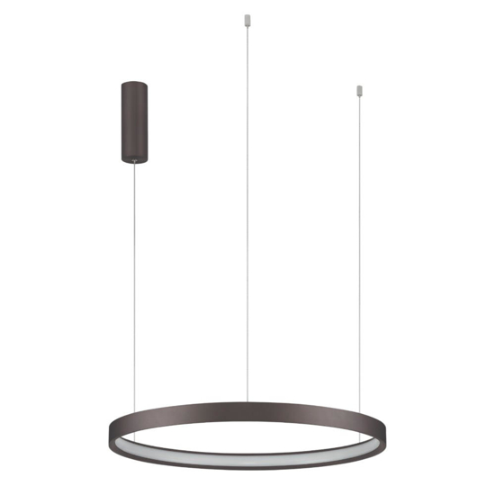 Lampadario moderno led 40w 3000k cerchio marrone spazzolato