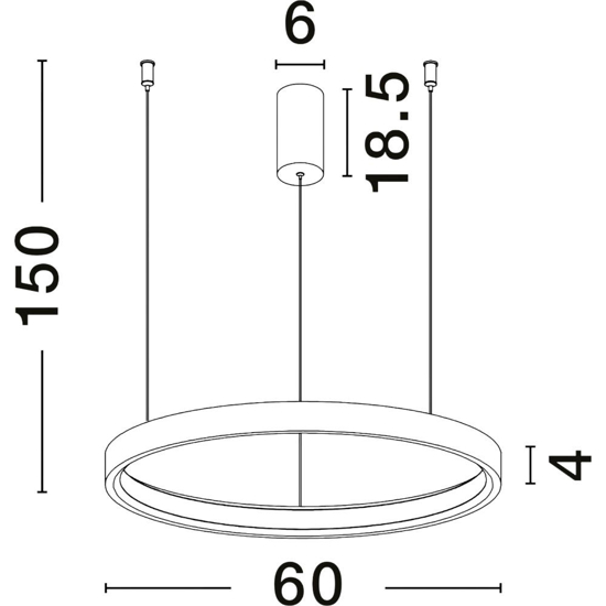 Lampadario moderno led 40w 3000k cerchio marrone spazzolato