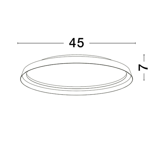 Plafoniera tonda nera moderna led 38w 2700k 4000k