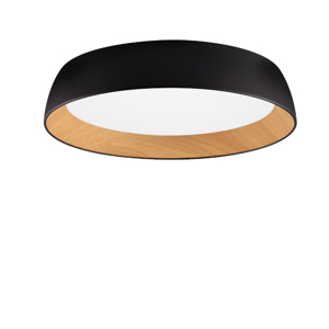 Plafoniera per cucina led 50w 3000k nera effetto legno dimmerabile