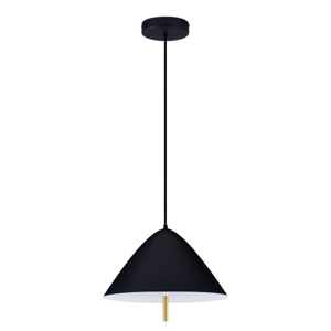 Lampadario cono nero led 17w 3000k per cucina