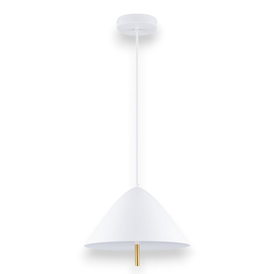 Lampadario cono bianco led 17w 3000k per tavolo cucina