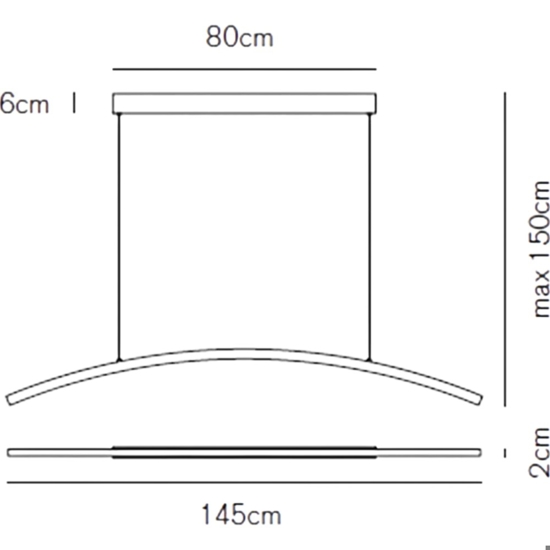 Lampadario design moderno led 30w 3000k bianco vivida bow