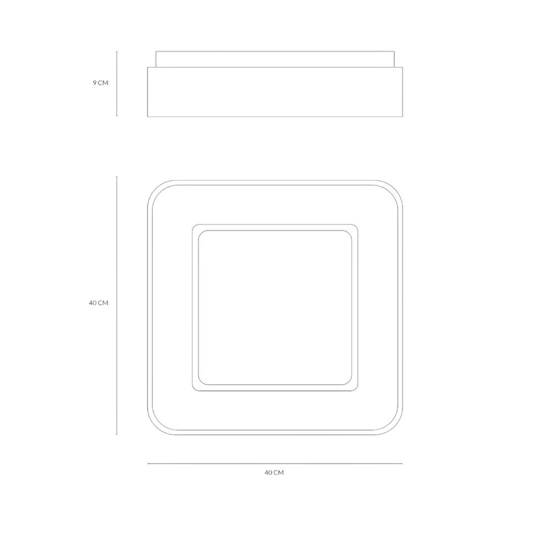 Vivida inner-s plafoniera 40 nera led 32w 3000k 4000k dimmerabile