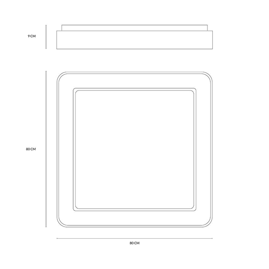 Vivida inner-s plafoniera 80 quadrata nera led 80w 3000k 4000k dimmerabile