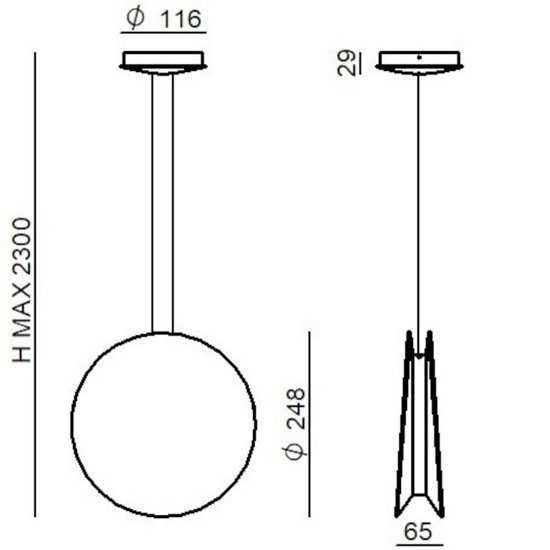 Lampada a sospensione bianca led 3000k linea light yo-yo