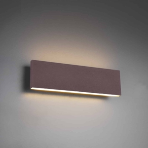 Applique led 12w 3000k dimmerabile moderna marrone corten