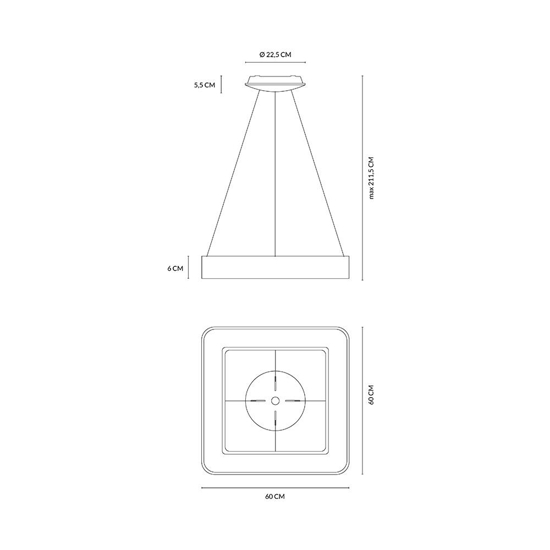 Lampadario a sospensione inner-s 60 sabbia 50w 3000k 4000k dimmerabile vivida